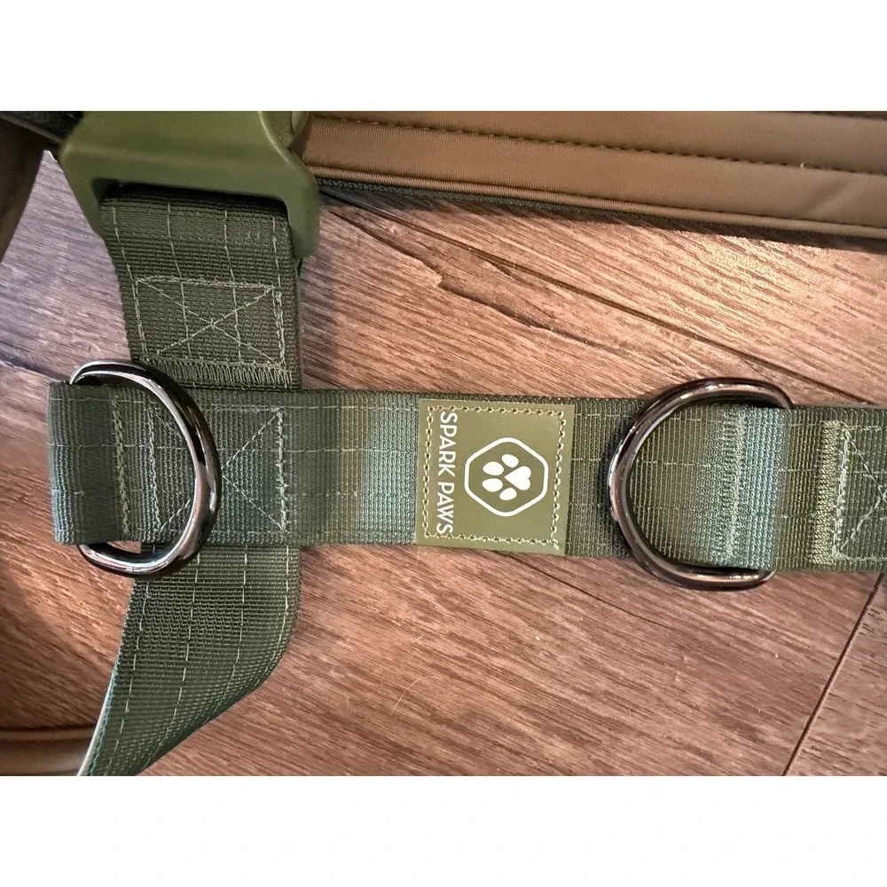 Spark Paws Comfort Control Dog Harness Sage Green Tan Padded Adjustable‎ No-Pull